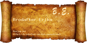 Brodafker Erika névjegykártya